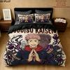 Jujutsu Kaisen Pattern Bedding Quilt Set Quilt Cover Pillowcase Home Birthday Gift(1 * duvet cover + 2 * pillowcase, without core)