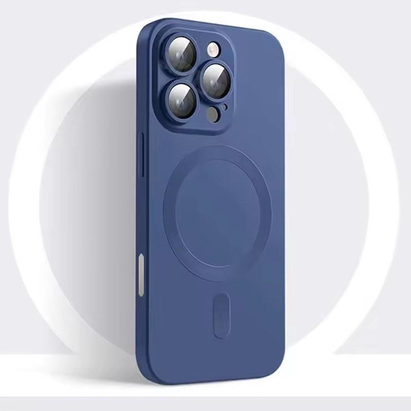 Luxury Magsafe Magnetic Case for iPhone 16 15 14 13 12 11 Pro Max Plus Soft Silicone Matte Antiskid Lens Protect Cover