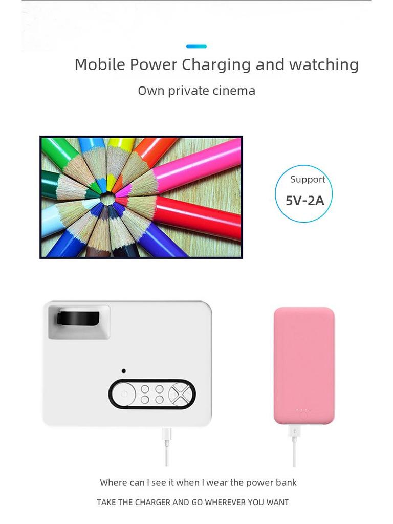 1080P HD Portable Mini LED Projector for Mobile Phones