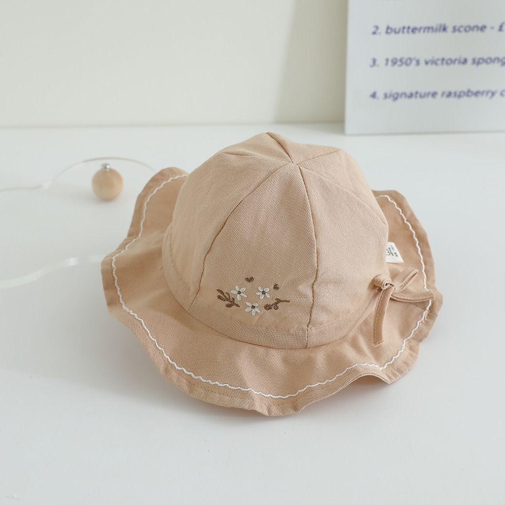 Flower Infant Bucket Hat Pleated Toddle Fisherman Hat Sweet Baby Sunhat  Baby