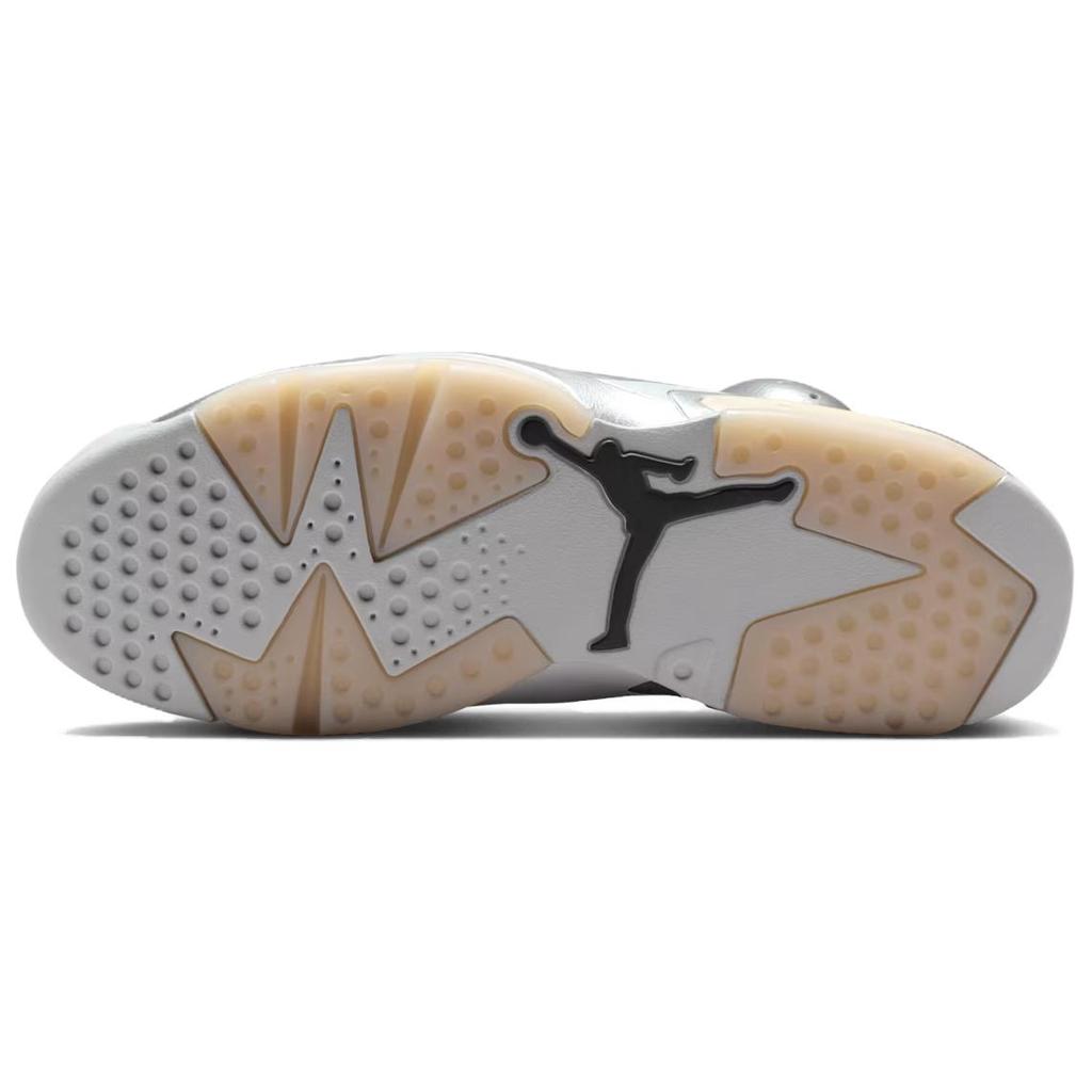 PSG x Jordan Air Jordan 6 Abrasion Resistant High top Vintage Basketball Shoes Men's Silver IQ5135-001