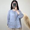 Women's Summer Cotton Linen Embroidered Top - Retro National Style, Light & Versatile
