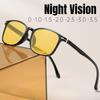 Anti-Glare Night Vision Driving Myopia Glasses for Women Men Ultralight Square Frame Eyeglasses Retro Minus Eyewear To-4.0
