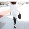 Женская рубашка BF Wind Loose Large Size Medium length Shirt Female Long Sleeves V-образный вырез White Casual Universal Shirt Temperament Elegant Fashion Top