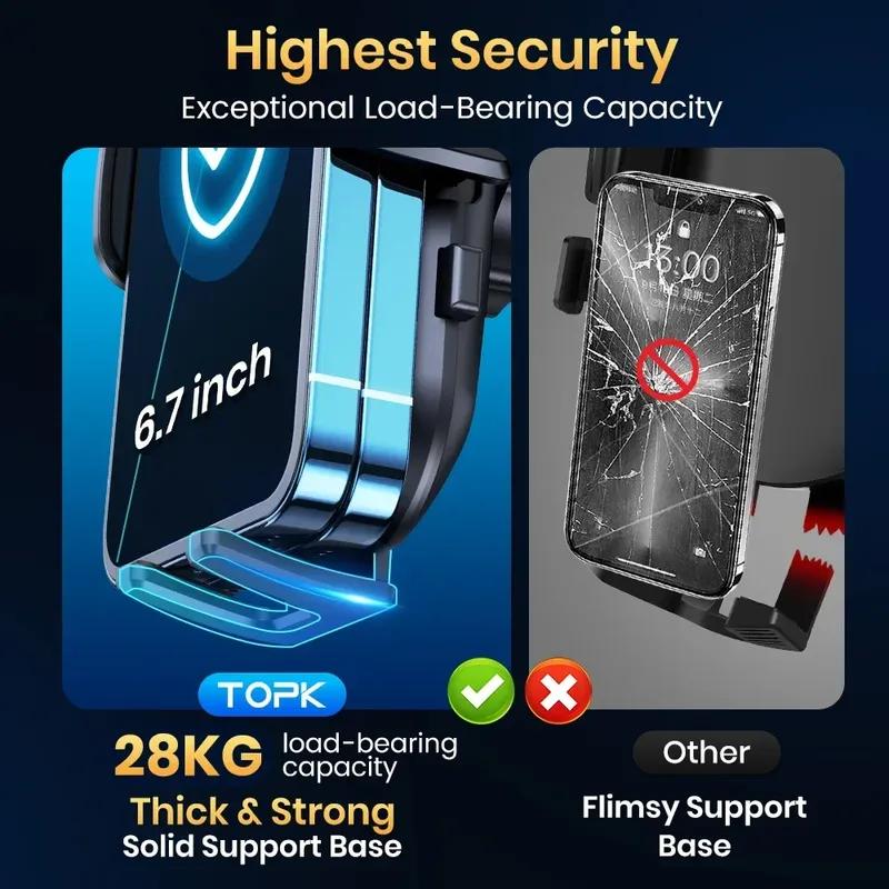 TOPK 360° Car Phone Holder Phone Holder Car Universal Dashboard Air Vent Automobile Cell Phone Mount For iPhone Smartphones