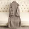 Осенне-зимнее новое двустороннее кашемировое пальто женское до колена свободное теплое с квадратным воротником высококачественное шерстяное пальто