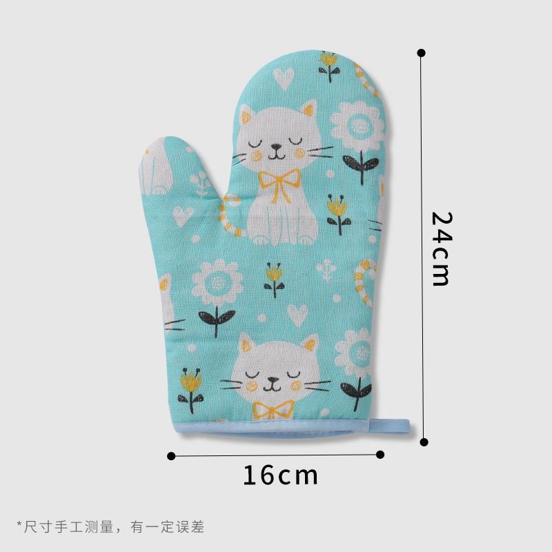 Heat Resistant Oven Mitts Kitchen Baking Grilling Microwave Handling Thick Insulated Cotton Gloves