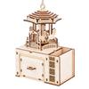 Деревянный 3D Трехмерный Пазл Пазл Пазл Детская Карусель Заводная Музыкальная Шкатулка Подставка для Ручек Модель, Подставка для Ручек Сделай Сам
