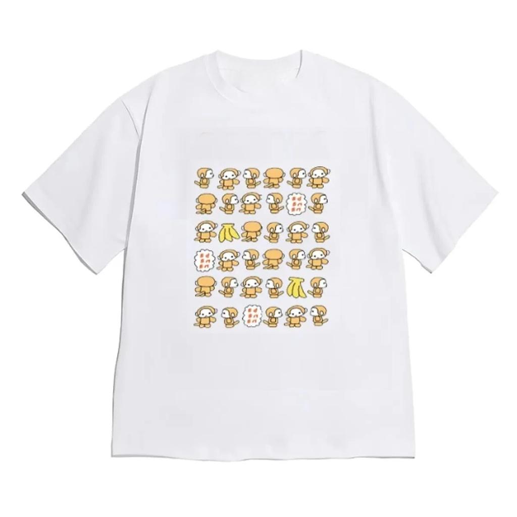 Simple Sketch Puppy Korean Hangul Letter Print Shirt Wounisex Short Sleeve Kawaii Aesthetic Clothes With Unisexy Korean Reviews Wounisex