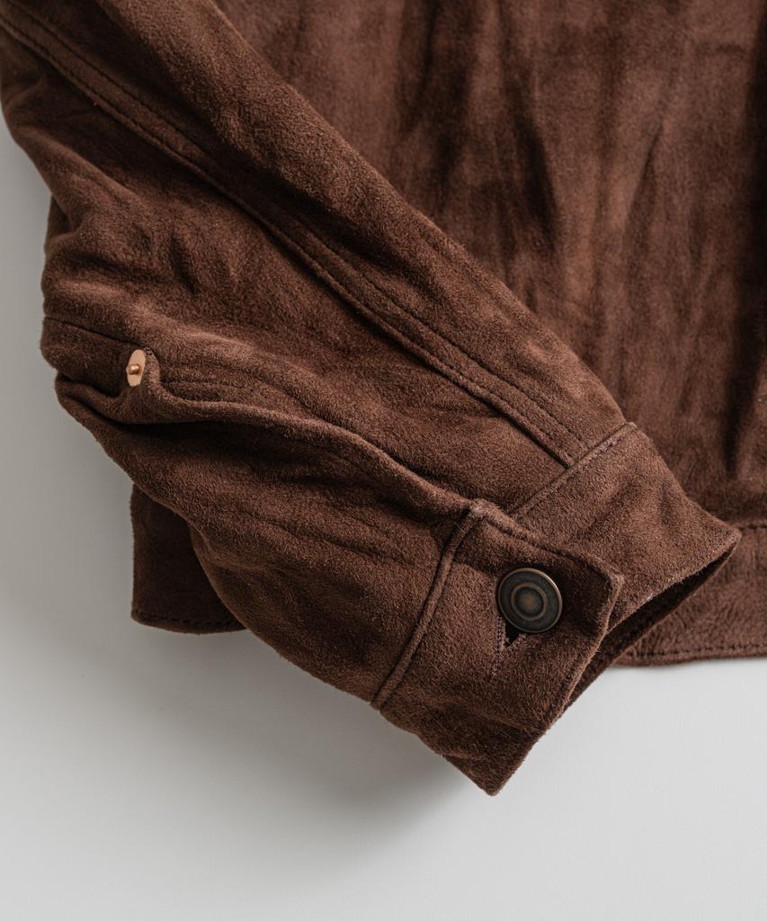 BEHEAVYER Washed Goatsuede Type-1 Jacket Chocolate