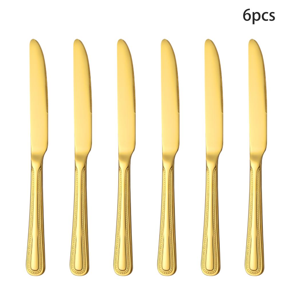 4/6/16/24/шт. Золотая посуда из нержавеющей стали, включая нож для стейка, вилку и ложку, семейная, гостиничная, ресторанная, западная посуда