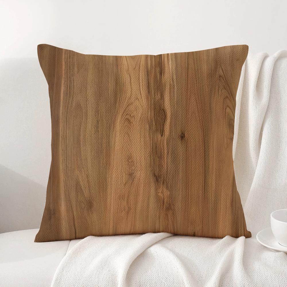 Classic Wood Grain Cushion Cover Natural Linen Organic Fabric DoubleSided Printing Sofa Home Decor Gift Pillow Cover