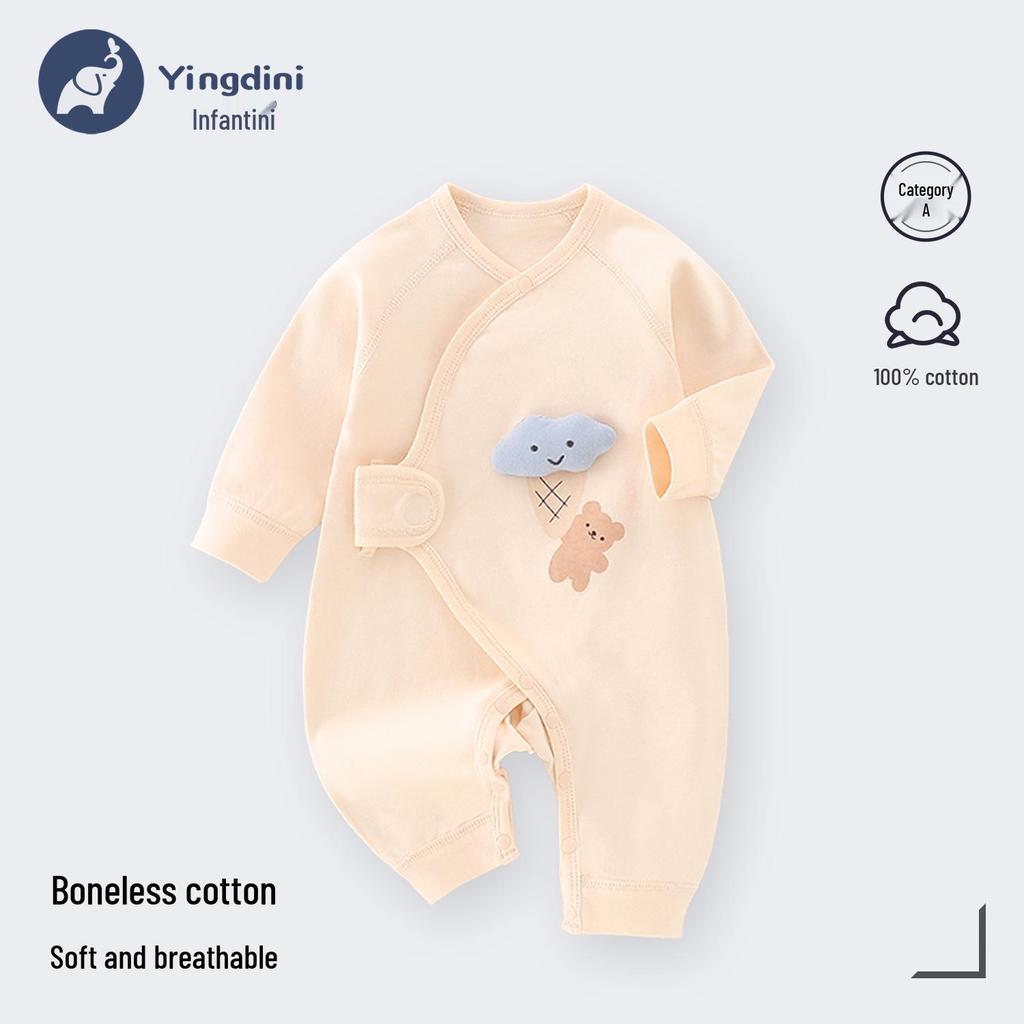 Комплект пижамы унисекс из чистого хлопка для новорожденных с бабочкой
