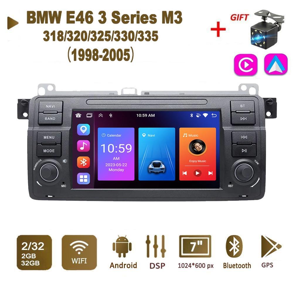 Android Авторадио для BMW 3 серии E46 M3 318/320/325/330/335 1998-2005 Carplay Автомобильный мультимедиа GPS 2din Авторадио 2+32 ГБ