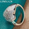 URMYLADY 925 Стерлинговое Серебро Сердце Циркон 7-10 Кольцо Для Женщин Мода Свадебная Вечеринка Шарм Ювелирные Изделия