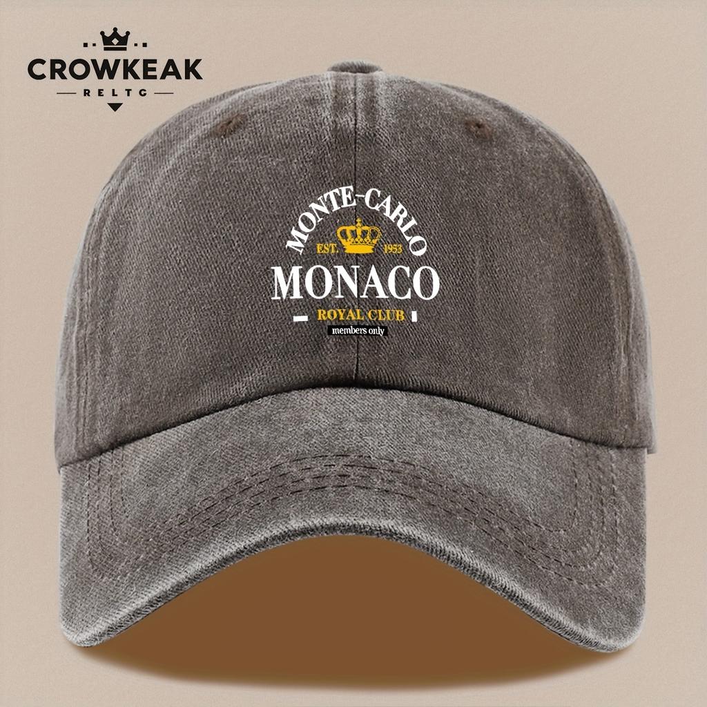 Кепка-бейсболка Винтажная Королевского Клуба Монако Регулируемая Snapback Легкая Унисекс Шляпа для Рыбалки на Открытом Воздухе Пляжа Барбекю