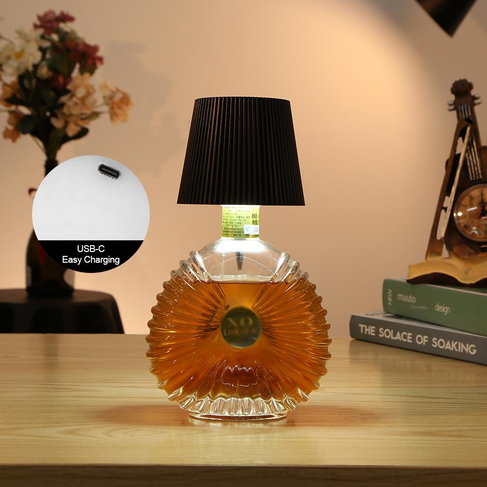 Беспроводная лампа для бутылки 3 цвета + RGB Светодиодный светильник для винной бутылки Перезаряжаемый Декоративный ночник для любой бутылки Спальня Ресторан и Бар