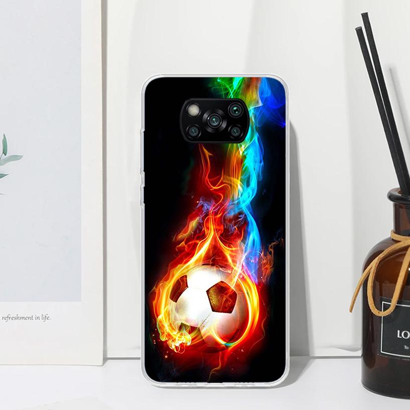 Football Soccer Ball Design Phone Case For Xiaomi Poco X7 X6 X5 M7 M8 Pro F7 Ultra Redmi 15C 15 13C 13 12C 12 10 10C 10A Art Fun