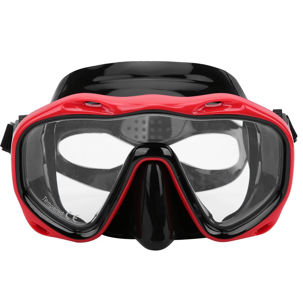Adult Diving Goggles Face Shield Glasses Silicone Eye Protector Snorkeling EquipmentsMK‑902 Black Red
