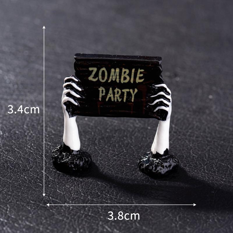 Accesorios Decoración Halloween Figuras Miniatura Momia Calavera Conejo Casa Mágica Fantasma Calabaza Decoración Escena Escritorio Set 8 Piezas
