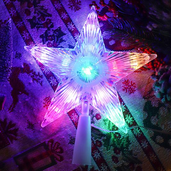 Рождественская звезда-верхушка для елки с несколькими режимами освещения, пульт дистанционного управления, питание от USB, 3D-украшение для верхушки елки в виде звезды