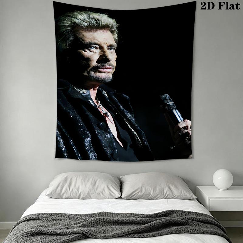 Johnny Hallyday Legend Tapestry Wallmounted Background Cloth Homestay Soft Decoration Tapestry Wall Decoration Wall Covering Decoration