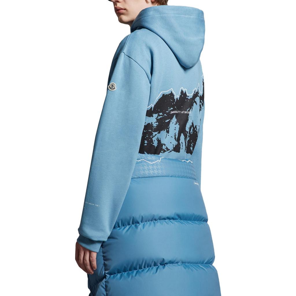 Moncler X Frgmt Collaboration Series Ss23 Letter Embroidery Back Mountain Scenery Pattern Printed Fleece Hoodie Unisex hoodies I209U8G00007M2372710