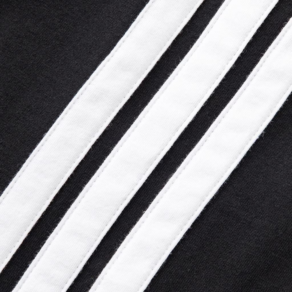 adidas Футболка Essential Striped Crew Neck Logo Drop Shoulder Short Sleeve T Shirt Men Tops Black White JY8564