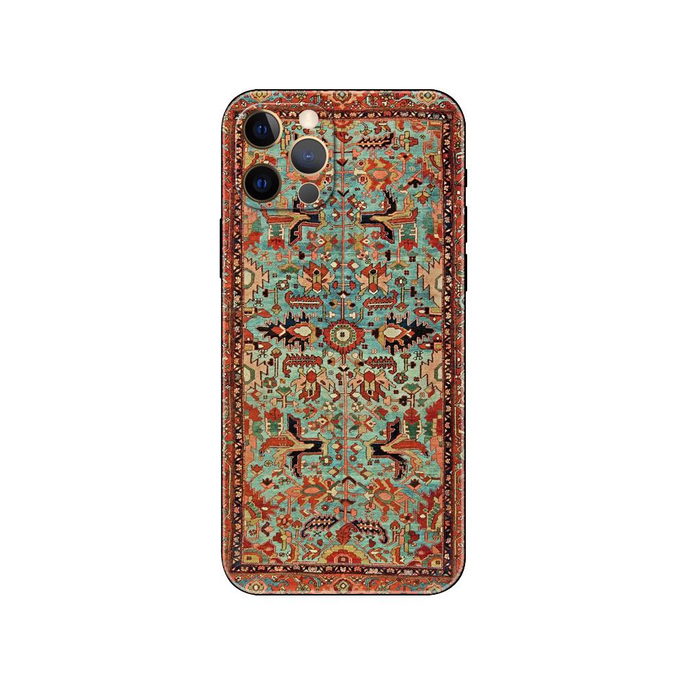 Черный чехол из ТПУ для iPhone 5 5s se 2020 6 6s 7 8 plus x 10 XR XS 11 12 mini pro MAX задняя крышка персидский ковер цветочный узор