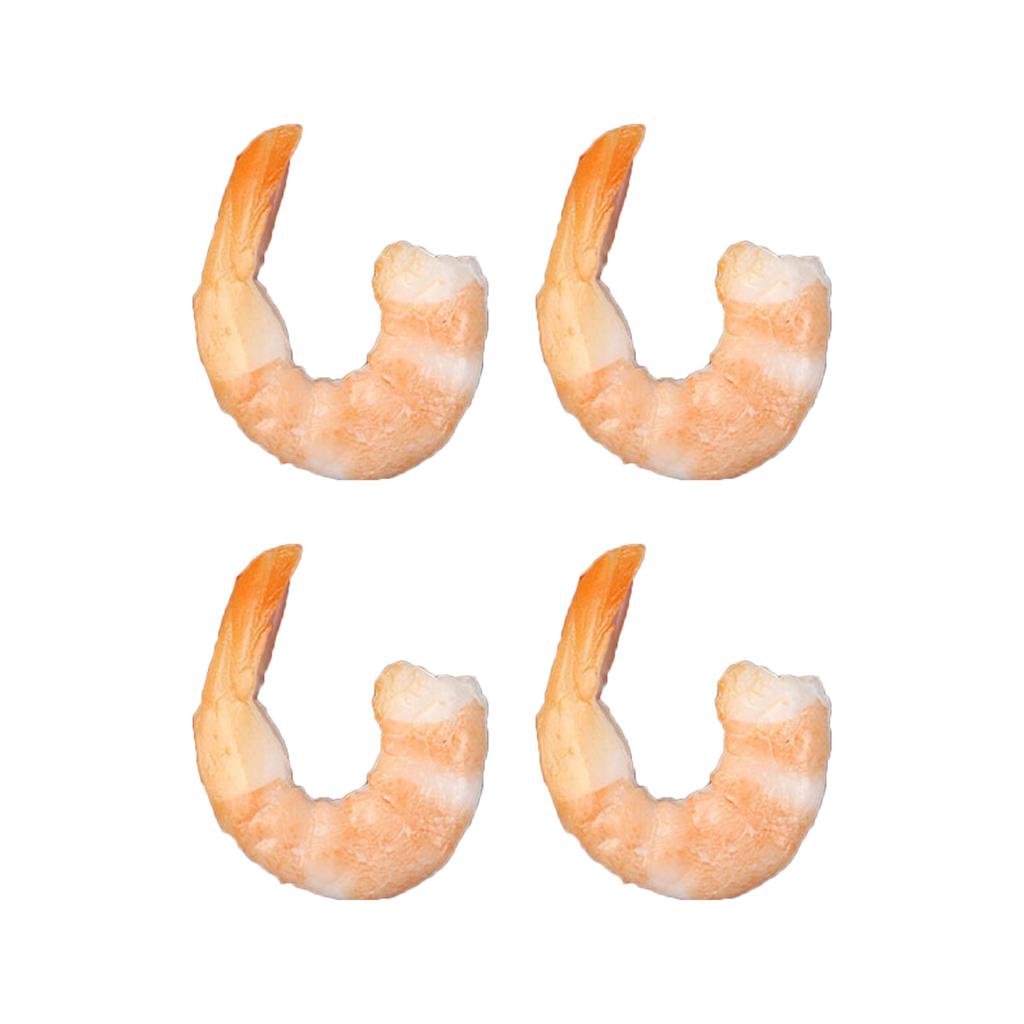 4PCS/Pack Artificial Shrimp Pvc Simulated Food Simulated Food Shrimp Shrimp Model Decoration Display Shooting Props