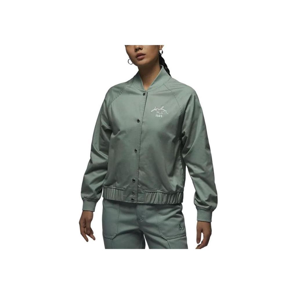 Jordan Однотонная однобортная повседневная куртка с воротником-стойкой и длинными рукавами, женская куртка дымчато-серого цвета FN5787-304