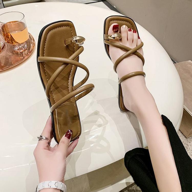 Women Slipper Woman Summer Flat Heel Roman Shoes Low Heels Sandals Footwear Women's Gladiator Open Toe Beach Ladies