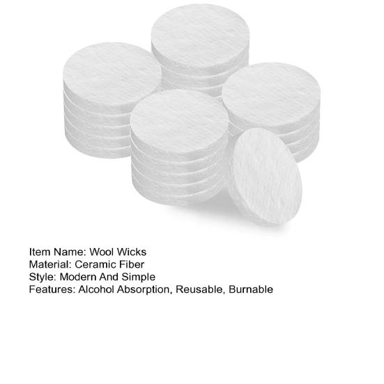 20 Pcs Small Ceramic Wool Wick Replacement for Tabletop Flame Pit Alcohol And Bioethanol Fuel Absorption Reusable Carbon Felt