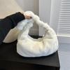Корейская версия модной и простой плюшевой сумки, женская сумка с высокой текстурой, зимняя новая нишевая сумка на одно плечо с косым ремнем