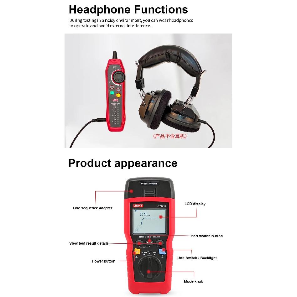 UNI-T TDR Cable Tester UT685A KIT Network Cable Locator Wire Tracker Detector LAN Tester for RJ45 RJ11 Line Finder
