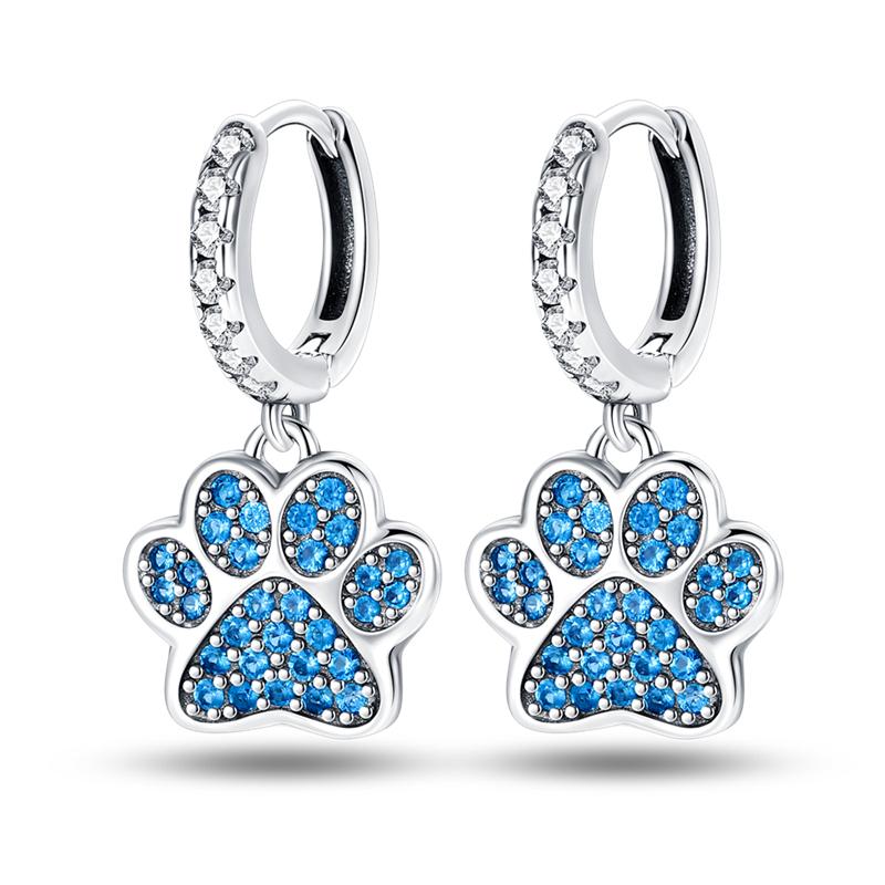 Серьги-кольца из серебра 925 пробы с синим цирконом, ловцом снов, пером, звездой, луной, милым когтем для женщин, тонкие ювелирные изделия в подарок на день рождения