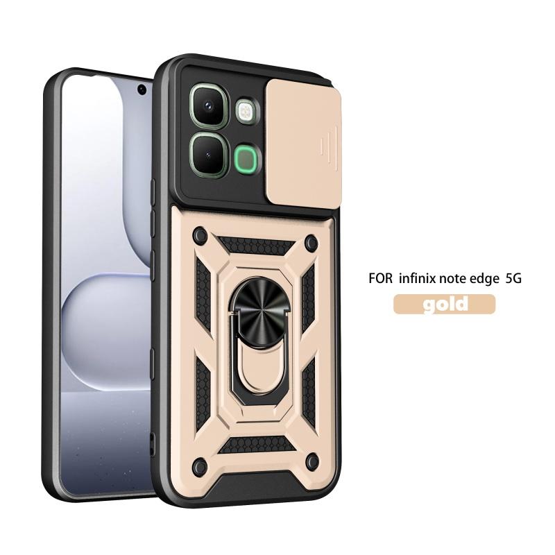 For Infinix Note Edge 5G Case Car Push Window Holder Armor Phone Case For Infinix Note Edge 5G Slide Camera Protect Back Cover
