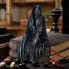 Grim Reaper Figurine Gothic Black Robe Death Resin Statue Sculpture Home Office Desktop Bookshelf Decoration Ornament Halloween Festival Gift
