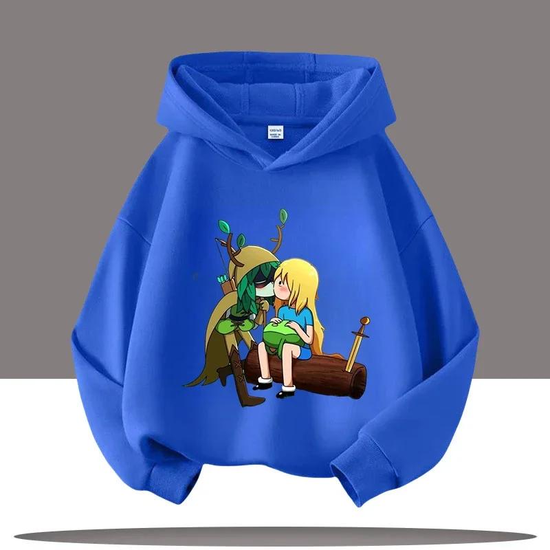 2025 Новая детская толстовка Время приключений с мультяшным принтом Аватар Детская спортивная одежда для девочек Повседневный топ Одежда на осень/зиму