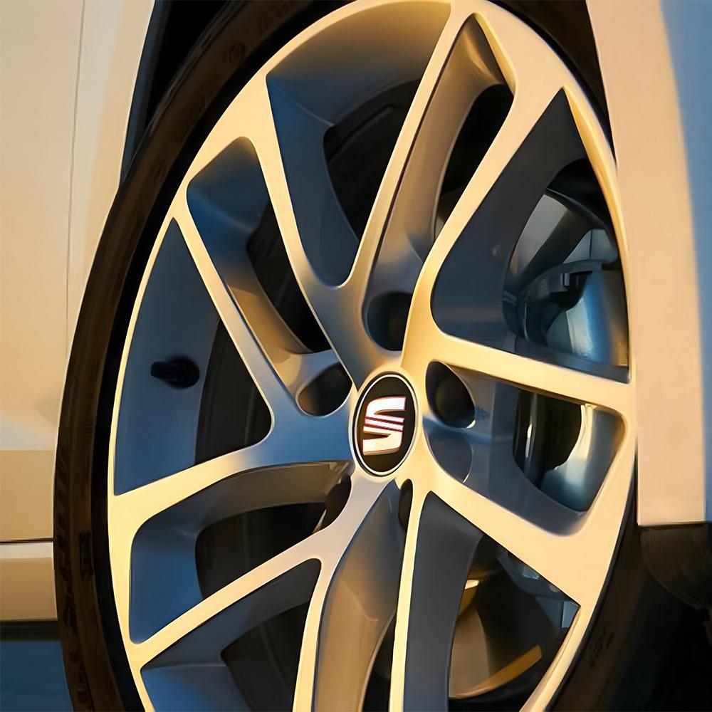 rldf3 4Pcs 55/63MM Wheel Center Hub Caps Rims Cover Badge Car Accessories For Seat Cupra Ateca Ibiza 6f Leon Mk2 FR E-Racer Formentor