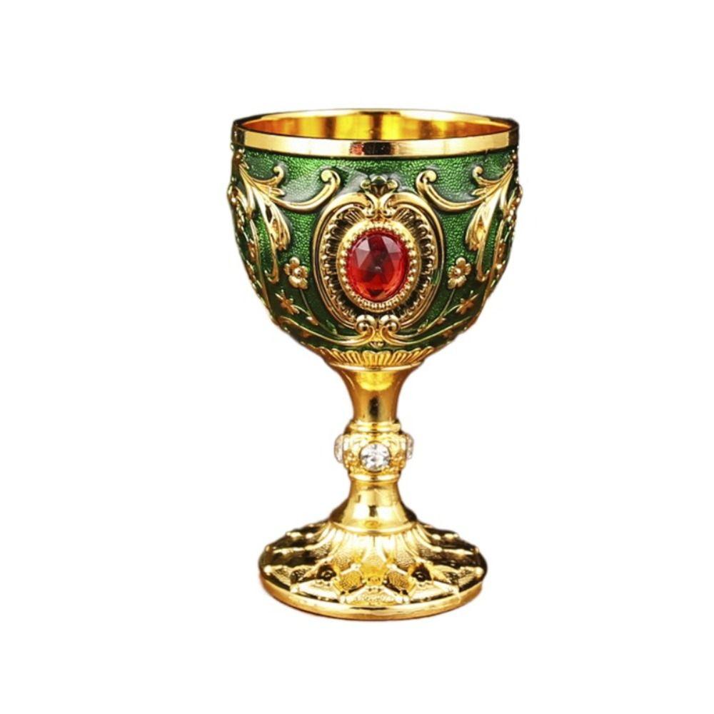 European Style Wine Glasses Embossed Chalice Decorative Goblet  Gift