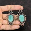 Amazonite Gemstone Earring Copper Wire Wrapped Earrings Handmade Dangle Earring Unique Copper Design Jewelry Engagement Gifts Dainty Jewelry