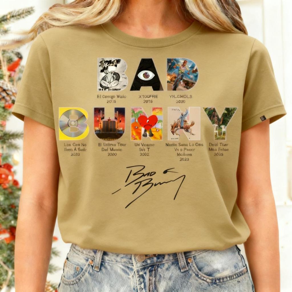 Adults Women Bad Bunny Cotton Casual Printed Short Sleeves T-shirt Tops
