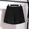 Летние шорты больших размеров с шипами и разрезами, женские повседневные тонкие шорты, свободные шорты с высокой талией