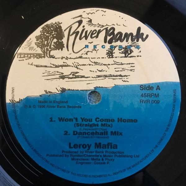 12-дюймовая пластинка LEROY MAFIA HEYWOOD Wont You Come Home RVR009 River Bank Reco 1996 Великобритания Регги Ска Даб Б/у