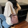 New solid color simple shoulder bag women's outdoor portable commuting fashion small square bag versatile change mobile phone crossbody bag
