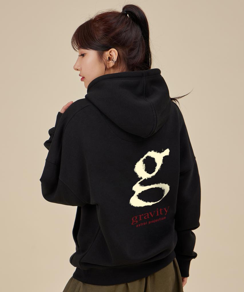 SIGNATURE Gravity Oversized Wide Shoulder Hoodie_Black