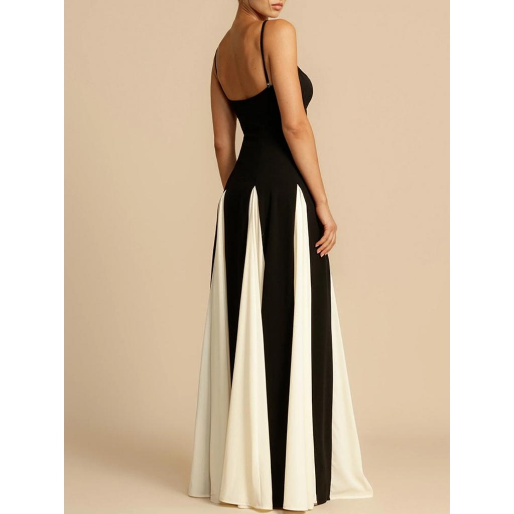 Модное женское платье с V-образным вырезом и длинными рукавами для женщин, элегантные плиссированные платья с открытой спиной и без рукавов, вечерние платья для женщин