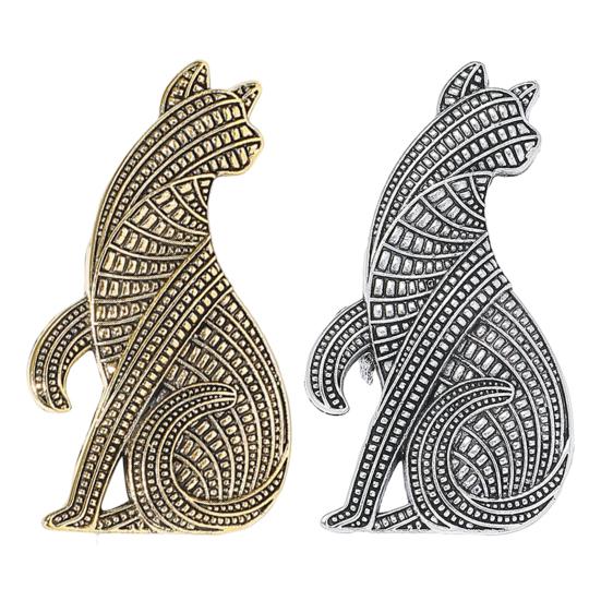Брошь-булавка в форме кошки, в ретро-стиле, состаренный значок, износостойкий, нержавеющий, значок на лацкан пиджака, украшение для одежды