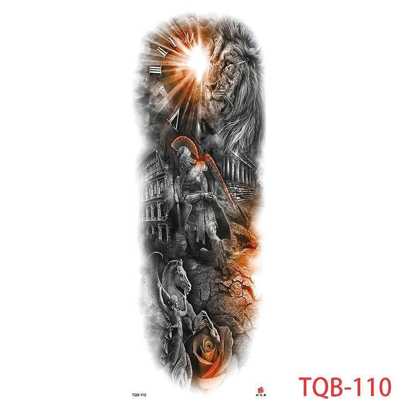 1 PC 480*170MM Large Temporary Tattoos Sleeve for Men Women Full Arm Selleve Tattoos Temporary Realistic Fake Wolf Tiger Lion Tattoo